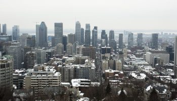The riding of Ville-Marie—Le Sud-Ouest—Île-des-Sœurs is pictured from the Kondiaronk lookout in Montreal, Que. on Feb. 25. The Hill Times photograph by Andrew Meade