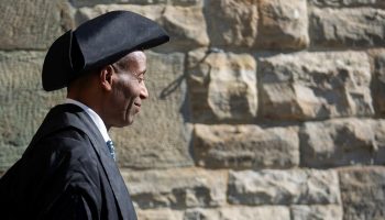 Newly elected House Speaker Greg Fergus leaves West Block on  Oct. 3, 2023, for the Senate as the results of his election as Speaker are to be presented to the Red Chamber and Governor General. Andrew Meade