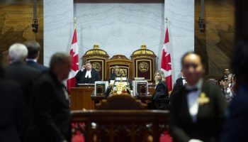 Senator Pierre Moreau, Quebec, arrives to the Senate Chamber to be sworn in on  Sept. 25, 2024. The Hill Times photograph by Andrew Meade