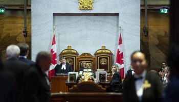 Senator Pierre Moreau, Quebec, arrives to the Senate Chamber to be sworn in on  Sept. 25, 2024. The Hill Times photograph by Andrew Meade