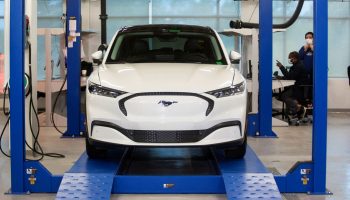 Ford Mustang Mach E electric vehicle at the Ford Connectivity and Innovation Centre  in Kanata  on Oct. 8, 2020 . Andrew Meade