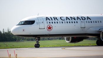 An Air Canada airplane takes off from the Macdonald Cartier Airport in Ottawa on Aug. 9, 2023. Andrew Meade