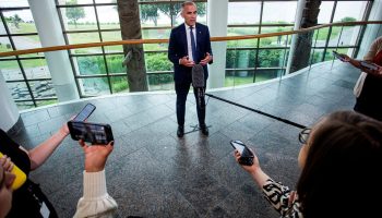 Prime Minister Mark Carney scrums with reporters before the Prime Minister’s First Nations summit on Bill C-5 in Gatineau, Que. on July 17, 2025. The Hill Times photograph by Andrew Meade