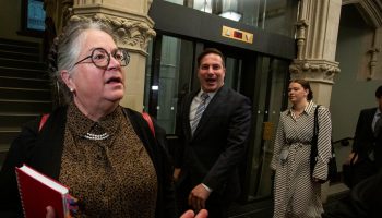 Minister of National Revenue Diane Lebouthillier arrives for the Liberal party caucus meeting from West Block  on Oct. 26, 2022. Andrew meade