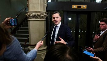 Minister of Artificial Intelligence and Digital Innovation and Minister responsible for the Federal Economic Development Agency for Southern Ontario Evan Solomon speaks with reporters before the Liberal cabinet meeting in West Block  on June 10, 2025. The Hill Times photograph by Andrew Meade