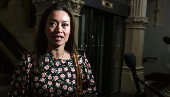 Minister of Women and Gender Equality and Secretary of State Small Business and Tourism Rechie Valdez arrives for the Liberal party caucus meeting in West Block  on June 11, 2025. Hill Times photograph by Andrew Meade