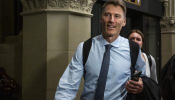 Minister of Housing and Infrastructure and Minister responsible for Pacific Economic Development Canada Gregor Robertson arrives for the Liberal party caucus meeting in West Block  on June 11, 2025. Hill Times photograph by Andrew Meade