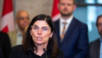 Minister responsible for the Federal Economic Development Agency for Southern Ontario Filomena Tassi speaks at a press conference in West Block on  June 15, 2023, about the introduction of a bill in the House to support sustainable jobs.
Andrew Meade