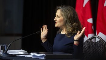 In the government’s latest budget tabled on April 16, Deputy Prime Minister and Finance Minister Chrystia Freeland had limited new commitments for Canada’s foreign ministry. The Hill Times photograph by Andrew Meade