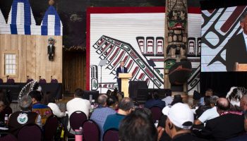 Prime Minister Mark Carney gives opening remarks at the Prime Minister’s First Nations summit on Bill C-5 in Gatineau, Que. on July 17, 2025. The Hill Times photograph by Andrew Meade