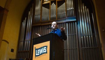 New Democratic Party leadership candidate Avi Lewis speaks at an event in Ottawa on  March 5, 2026. The Hill Times photograph by Andrew Meade