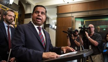 568A0050_66 Minister of Public Safety Gary Anandasangaree holds a press conference in the House of Commons foyer  on June 3, 2025, about updates on border security measures.