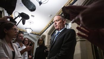 Minister of National Defence David McGuinty speaks with reporters before the Liberal cabinet meeting in West Block on  Sept. 16, 2025. The Hill Times photograph by Andrew Meade