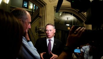 Minister of National Defence David McGuinty speaks with reporters after the Liberal cabinet meeting in West Block  on June 10, 2025.