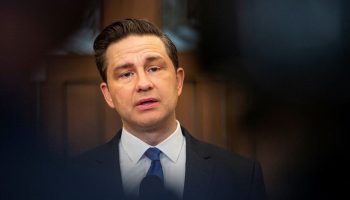 Conservative Party leader Pierre Poilievre holds a press conference in West Block on  Sept. 19, 2023, to talk about the Bank of Canada’s latest interest rate increase.