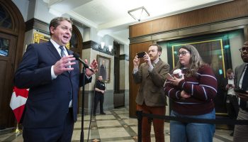 Conservative House Leader Andrew Scheer speaks with reporters in the House of Commons foyer before Question Period on  Jan. 26, 2026. The Hill Times photograph by Andrew Meade