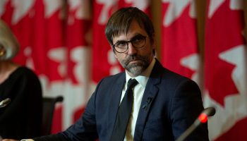 Minister of Environment and Climate Change Steven Guilbeault holds a press conference with members of the Liberal Atlantic Canadian caucus to make an announcement to support the transition to a lower carbon economy on Sept. 15, 2022. Andrew Meade