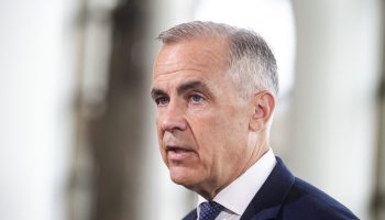 Prime Minister Mark Carney scrums with reporters before the Prime Minister’s First Nations summit on Bill C-5 in Gatineau, Que. on July 17, 2025. The Hill Times photograph by Andrew Meade