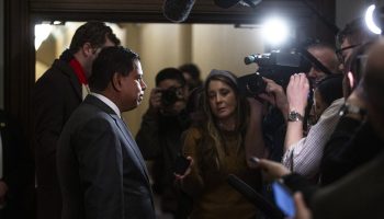 Minister of Public Safety Gary Anandasangaree speaks with reporters before the Liberal cabinet meeting in West Block on  Jan. 27, 2026. The Hill Times photograph by Andrew Meade