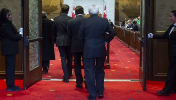 Senator Pierre Moreau, Quebec, arrives to the Senate Chamber to be sworn in on  Sept. 25, 2024. The Hill Times photograph by Andrew Meade
