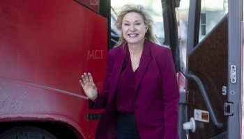 Ontario Liberal Party leader Bonnie Crombie visits the TutorOcean office with Kanata—Carleton MPP Karen McCrimmon in Kanata, Ont. with on Feb. 19, 2025. The Hill Times photograph by Andrew Meade