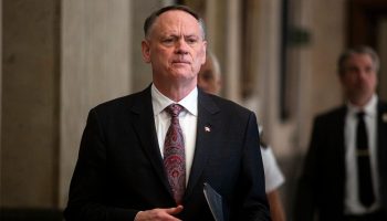 Minister of Public Safety David McGuinty holds a press conference in the House of Commons foyer on Feb. 20, 2025, to speak about the designation of a number of groups as terrorist entities. The Hill Times photograph by Andrew Meade