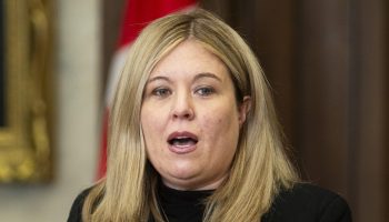 Conservative MP Michelle Rempel Garner holds a press conference in West Block on Feb. 21. The Hill Times photograph by Andrew Meade