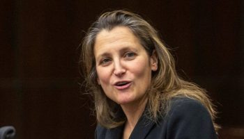 Minister of Finance Chrystia Freeland attends the House of Commons standing committee on Finance meeting in Ottawa on  Nov. 28, 2022. Andrew Meade