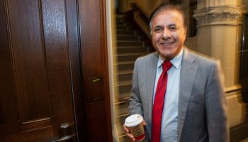 Liberal MP Shafqat Ali arrives for the Liberal party caucus meeting in West Block  on Oct. 23, 2024.