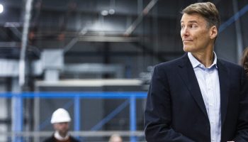 Minister of Housing and Infrastructure Gregor Robertson makes an announcement at the Caivan plant in Ottawa on Jan. 30, 2026, about production of modular homes to be built there and shipped to Nunavut. The Hill Times photograph by Andrew Meade
