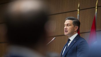 6L8A1645_2 Conservative Party Leader Pierre Poilievre addresses his caucus before their meeting in West Block on Sept. 14,  2025. The Hill Times photograph by Andrew Meade