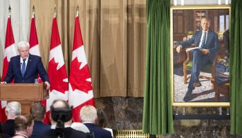 Former Prime Minister Stephen Harper speaks at the unveiling of his Official Portrait for in Ottawa on  Feb. 3, 2026. The Hill Times photograph by Andrew Meade