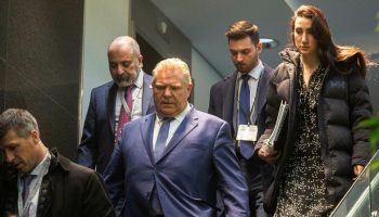 Ontario Premier Doug Ford leaves 90 Elgin St. in Ottawa on Feb. 7, 2023, after  a meetimng with fellow Premiers and the Prime Minister to discuss a healthcare deal. Ivana Yelich. Andrew Meade