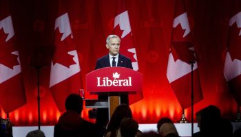 Newly elected Liberal Party leader Mark Carney addresses supporters at the Liberal Party leadership convention on March 9, 2025, after results of the election are announced. The Hill Times photograph by Andrew Meade