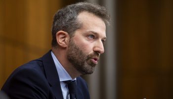 Minister of Government Transformation Public Works and Procurement Joël Lightbound holds a press conference in the National Press Theatre on Sept. 25, 2025, to provide an update on changes to Canada Post’s services. The Hill Times photograph by Andrew Meade