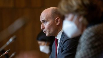 Minister of Health Jean-Yves Duclos speaks with reporters at a media availability at the Sir John A. Macdonald building in Ottawa on Dec. 14, 2022, to provide an update on the COVID-19 pandemic. Andrew Meade