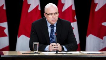 Alex Benay, Associate Deputy Minister, Public Services and Procurement Canada, holds a press conference in the National Press Theatre on  March 5, 2026, to provide an update on tthe public service’s transition to the Dayforce pay system. The Hill Times photograph by Andrew Meade