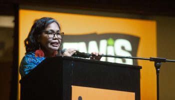 NDP MP Lori Idlout speaks at an event hosted by New Democratic Party leadership candidate Avi in Ottawa on  March 5, 2026. The Hill Times photograph by Andrew Meade