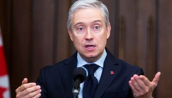 Minister of Finance and National Revenue François-Philippe Champagne holds a press conference in the House of Commons foyer on  Oct. 6, 2025. The Hill Times photograph by Andrew Meade