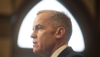 Prime Minister Mark Carney holds a press conference on Parliament Hill on  April 3, 2025, in response to President Donald Trump’s tariff anouncement. The Hill Times photograph by Andrew Meade