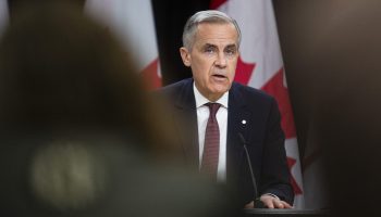 Prime Minister Mark Carney holds his first press conference after the 45th general election in the National Press Conference in Ottawa, Onr. on May 2, 2025. The Hill Times photograph by Andrew Meade