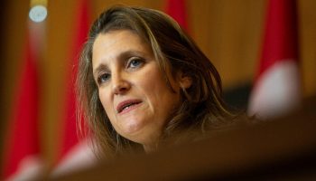 Deputy Prime Minister Chrystia Freeland holds a press conference  at the Sir John A. Macdonald building in Ottawa on  Nov. 3, 2022, before the Fall Economic Statement is tabled in the House of Commons. Andrew Meade
