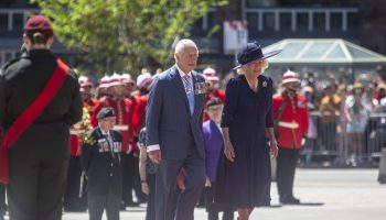King Charles and Queen Camila lay a wreath on the Tomb of the Unknown Soldier  at the National War Memorial in Ottawa on May 27, 2025. The Hill Times photograph by Andrew Meade