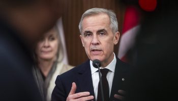 Prime Minister Mark Carney makes an announcement about the steel and softwood lumber industry during a press conference in West Block on  Nov. 26, 2025. Hill Times photograph by Andrew Meade