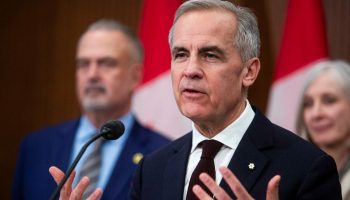 Prime Minister Mark Carney makes an announcement about the steel and softwood lumber industry during a press conference in West Block on  Nov. 26, 2025. Hill Times photograph by Andrew Meade