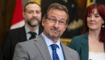 Bloc Quebecois Leader Yves-Francois Blanchet holds a press conference in West Block on  May 29, 2025. The Hill Times photograph by Andrew Meade