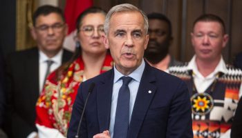 Prime Minister Mark Carney holds a press conference in West Block on  June 20, 2025, after the passage of Bill C-5.