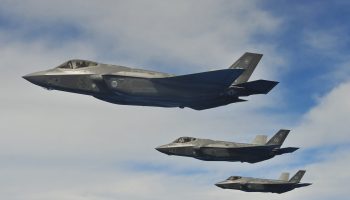 F-35A Lightning IIs perform an aerial refueling mission with a KC-135 Stratotanker May 13, 2013, off the coast of northwest Florida. The 33rd Fighter Wing at Eglin Air Force Base, Fla., is a joint graduate flying and maintenance training wing that trains Air Force, Marine, Navy and international partner operators and maintainers of the F-35 Lightning II. The F-35As are assigned to the 58th Fighter Squadron, 33rd FW. The KC-135 is assigned to from the 336th Air Refueling Squadron from March ARB, Calif. (U.S. Air Force photo by Master Sgt. Donald R. Allen)