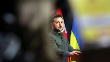 Justin Trudeau and the President of Ukraine, Volodymyr Zelenskyy, 
 did participate in a signing ceremony and a joint media availability. September 22, 2023 at the Sir John A MacDonald building. The Hill Times photograph by Sam Garcia
