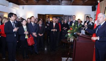 Finance Minister François-Philippe Champagne delivers remarks. The Hill Times photograph by Sam Garcia